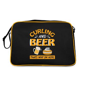 Le curling et la bière, c’est pourquoi je suis ici - Sac Retro - noir/or - Dos