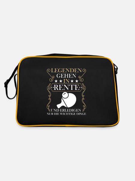Rentner Rente Rentenbeginn Tischtennis - Retro Tasche - Schwarz/Gold - Hinten