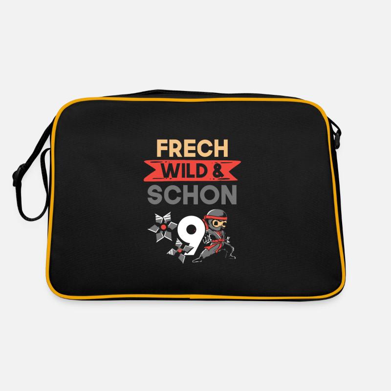 9 Jahre Geburtstag Junge Mädchen Ninja Retro Tasche