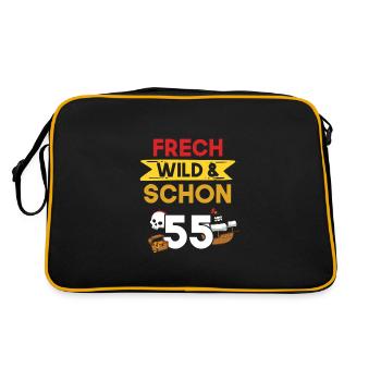 Geschenk 55 Jahre Geburtstag Pirat - Retro Tasche - Schwarz/Gold - Hinten