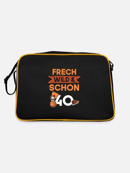 Geschenk 40 Jahre Geburtstag Basketball - Retro Tasche - Schwarz/Gold
