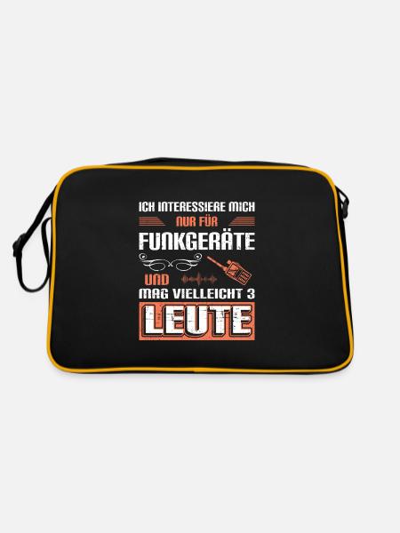 Amateurfunk Geschenke für Funker Funkamateur - Retro Tasche - Schwarz/Gold - Hinten