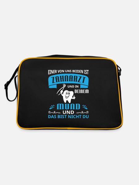 Zahnarzt Zahnhygieniker Zahnarztpraxis stomatologe - Retro Tasche - Schwarz/Gold - Hinten