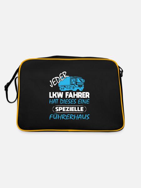 Lkw Fahrer Kraftfahrer LKW-Fahrer - Retro Tasche - Schwarz/Gold - Hinten