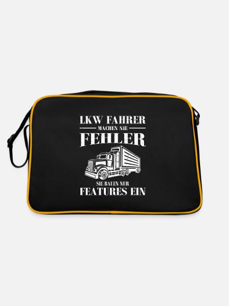 Lkw Fahrer Kraftfahrer LKW-Fahrer - Retro Tasche - Schwarz/Gold - Hinten