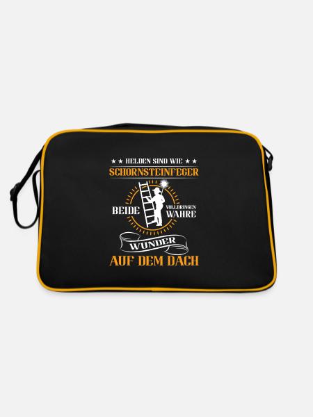 Schornsteinfeger Herren - Retro Tasche - Schwarz/Gold - Hinten