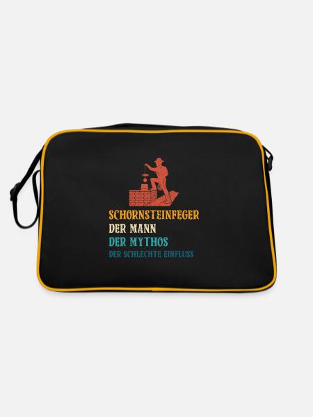 Schornsteinfeger Herren - Retro Tasche - Schwarz/Gold - Hinten