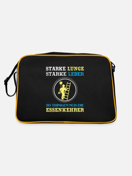 Schornsteinfeger Herren - Retro Tasche - Schwarz/Gold - Hinten