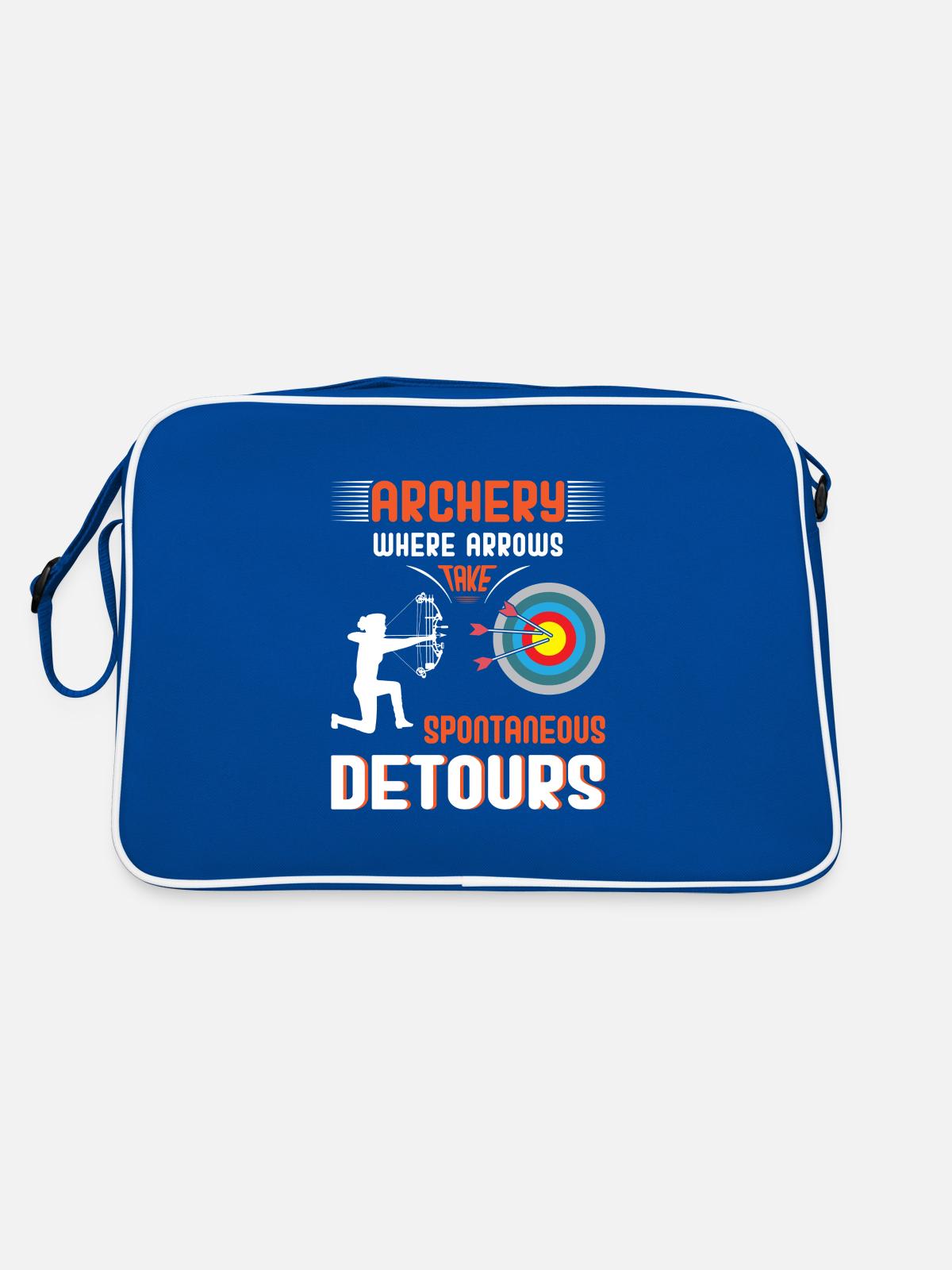 Bogenschießen Bogenschütze - Retro Tasche - Blau/Weiß - Hinten