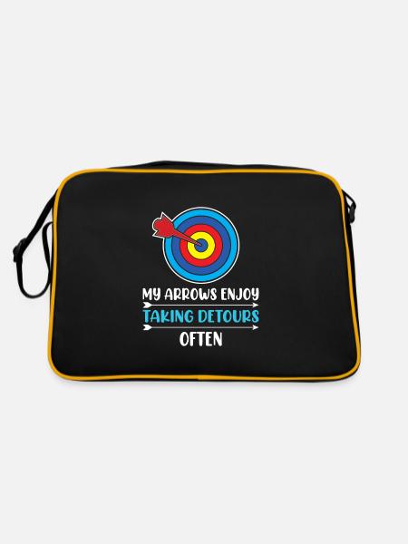 Bogenschießen Bogenschütze - Retro Tasche - Schwarz/Gold