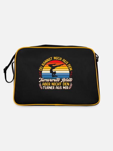 Turnen Mädchen Gymnastik Turnanzug Turnerin - Retro Tasche - Schwarz/Gold - Hinten