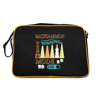 Backgammon Spiel - Retro Tasche - Schwarz/Gold - Hinten