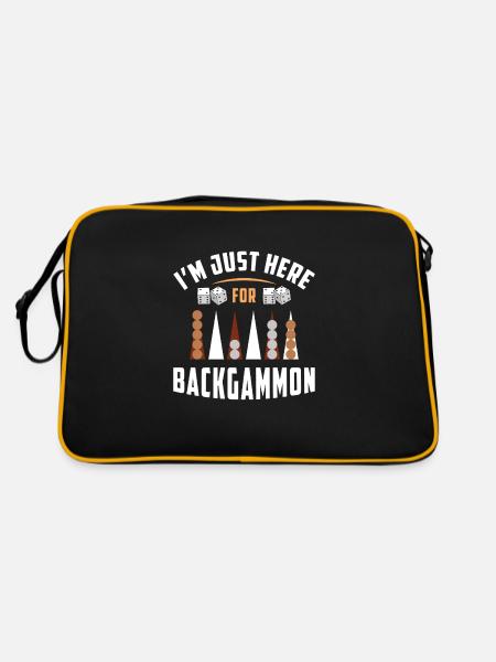 Backgammon Spiel - Retro Tasche - Schwarz/Gold - Hinten