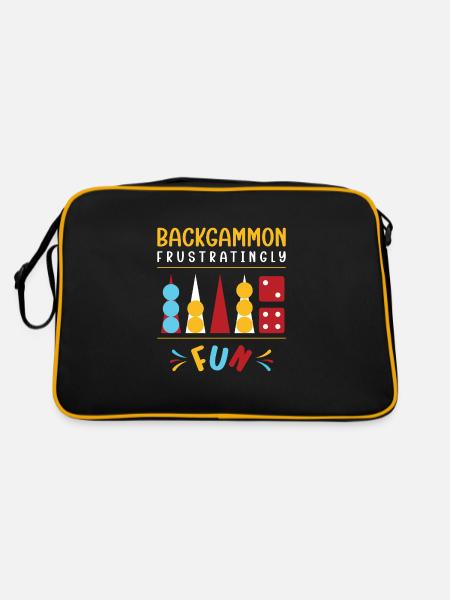 Backgammon Spiel - Retro Tasche - Schwarz/Gold - Hinten