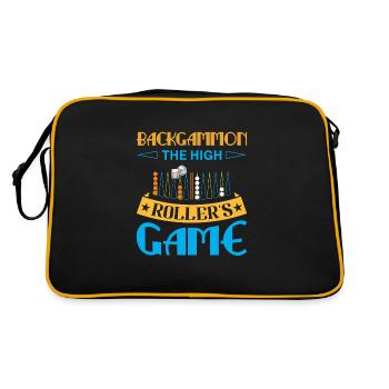 Backgammon Spiel - Retro Tasche - Schwarz/Gold - Hinten