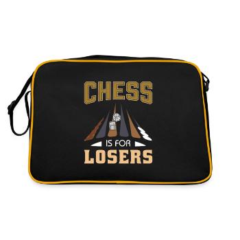 Backgammon Spiel - Retro Tasche - Schwarz/Gold - Hinten