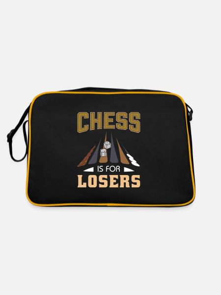 Backgammon Spiel - Retro Tasche - Schwarz/Gold - Hinten