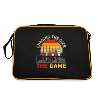 Backgammon Spiel - Retro Tasche - Schwarz/Gold - Hinten