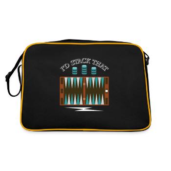 Backgammon Spiel - Retro Tasche - Schwarz/Gold - Hinten