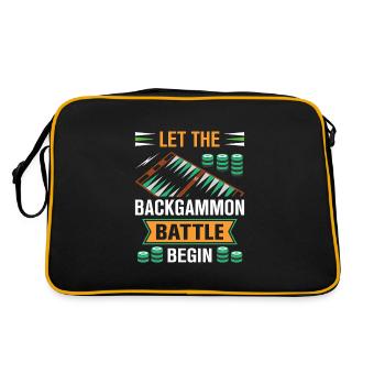 Backgammon Spiel - Retro Tasche - Schwarz/Gold - Hinten