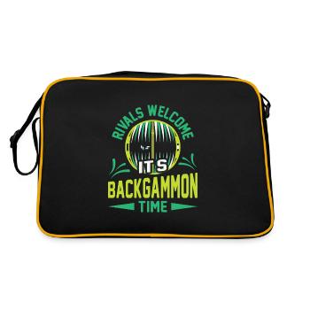 Backgammon Spiel - Retro Tasche - Schwarz/Gold - Hinten