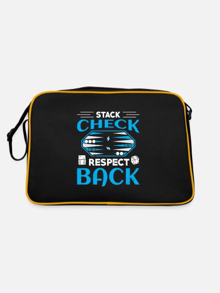 Backgammon Spiel - Retro Tasche - Schwarz/Gold - Hinten