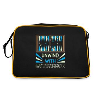 Backgammon Spiel - Retro Tasche - Schwarz/Gold - Hinten