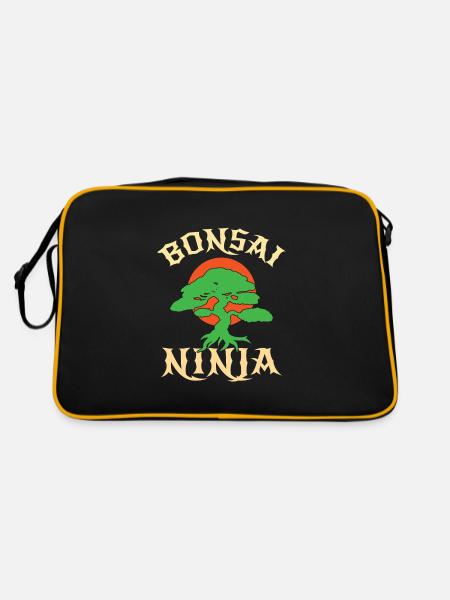 Bonsai Tree - Retro Tasche - Schwarz/Gold - Hinten