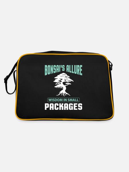 Bonsai Tree - Retro Tasche - Schwarz/Gold - Hinten
