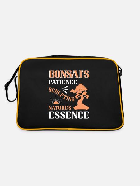 Bonsai Tree - Retro Tasche - Schwarz/Gold - Hinten