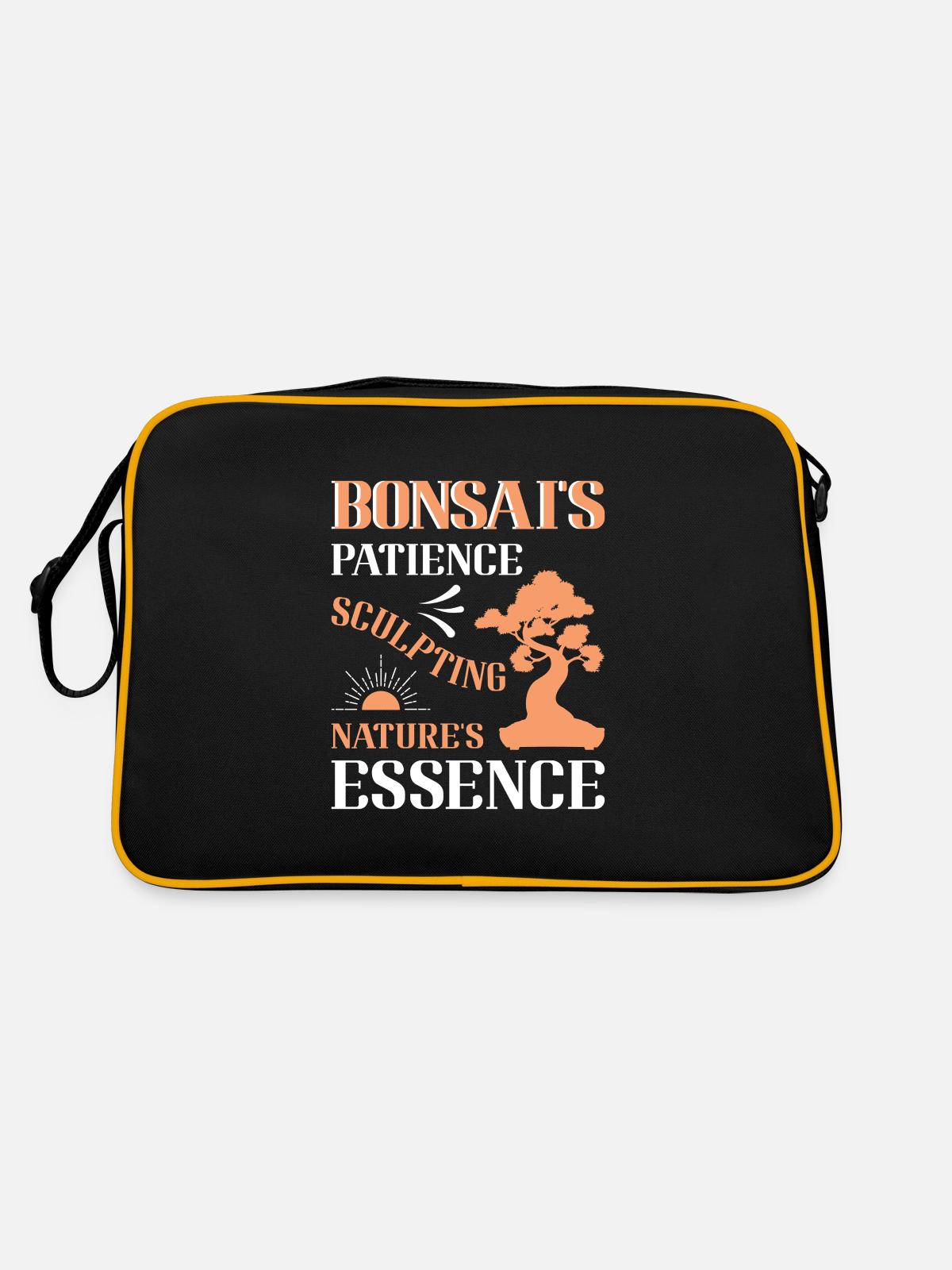 Bonsai Tree - Retro Tasche - Schwarz/Gold - Hinten