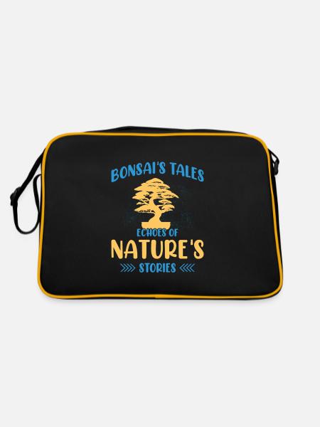 Bonsai Tree - Retro Tasche - Schwarz/Gold - Hinten