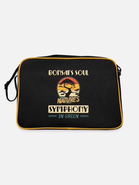 Bonsai Tree - Retro Tasche - Schwarz/Gold - Hinten