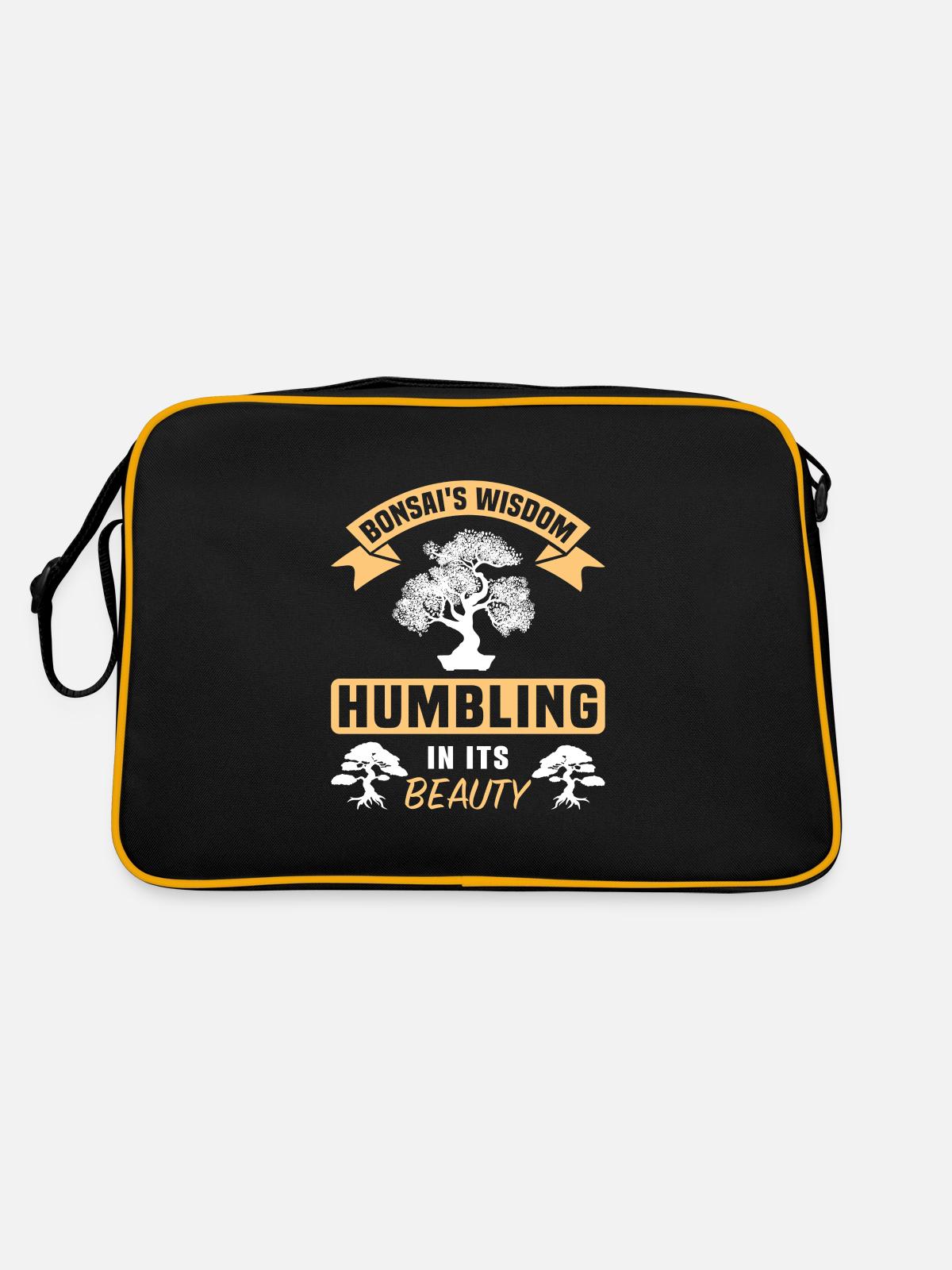 Bonsai Tree - Retro Tasche - Schwarz/Gold - Hinten