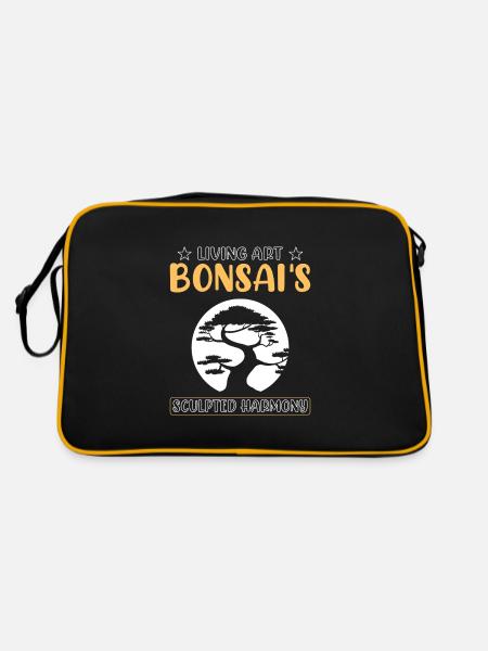 Bonsai Tree - Retro Tasche - Schwarz/Gold - Hinten