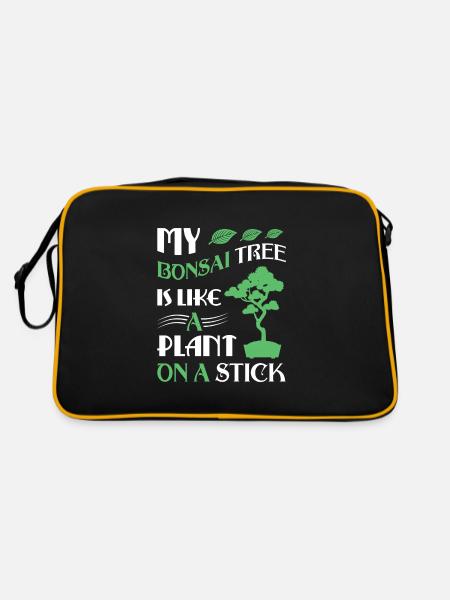 Bonsai Tree - Retro Tasche - Schwarz/Gold - Hinten