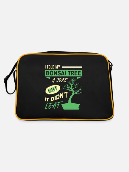Bonsai Tree - Retro Tasche - Schwarz/Gold - Hinten