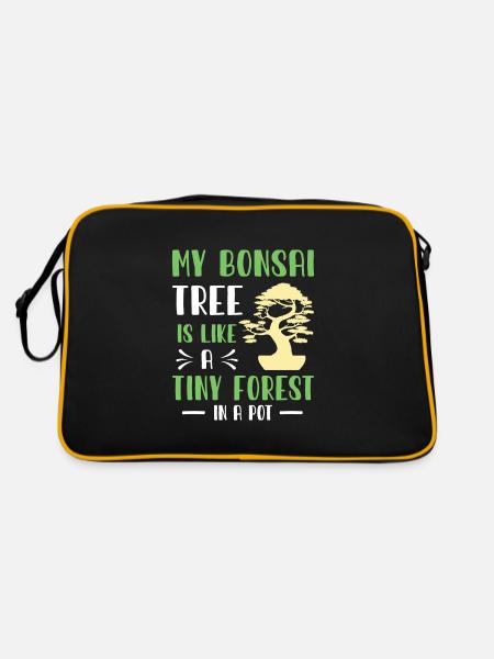 Bonsai Tree - Retro Tasche - Schwarz/Gold - Hinten