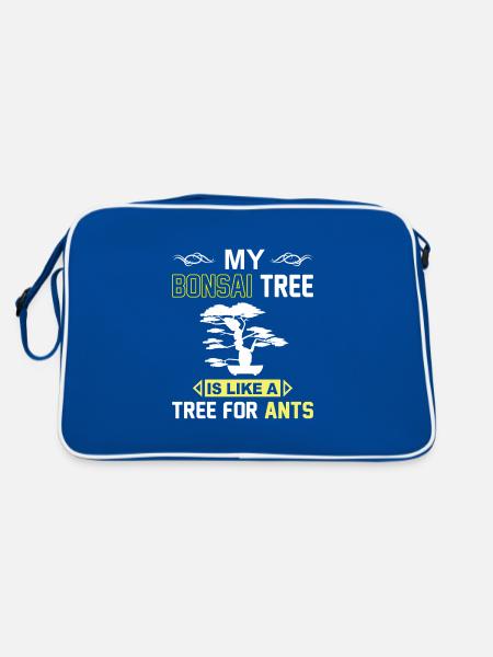 Bonsai Tree - Retro Tasche - Blau/Weiß - Hinten