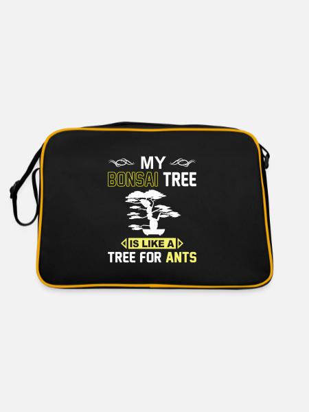 Bonsai Tree - Retro Tasche - Schwarz/Gold - Hinten