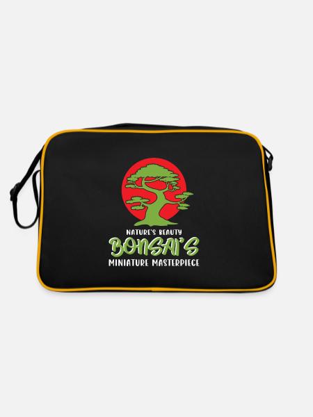 Bonsai Tree - Retro Tasche - Schwarz/Gold - Hinten