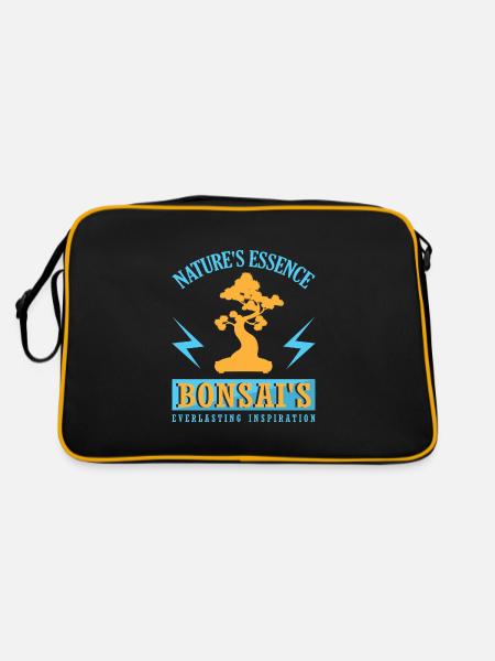 Bonsai Tree - Retro Tasche - Schwarz/Gold - Hinten