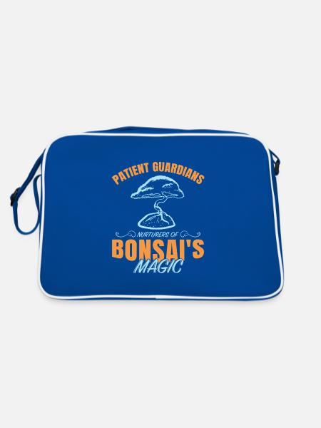Bonsai Tree - Retro Tasche - Blau/Weiß - Hinten