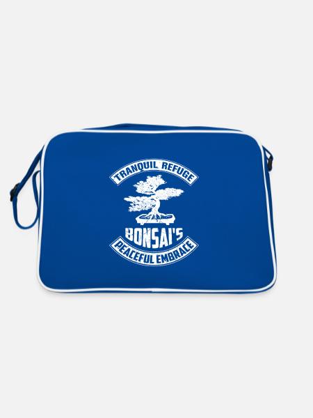 Bonsai Tree - Retro Tasche - Blau/Weiß - Hinten
