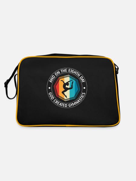 Gymnastik Training Fitness Gym - Retro Tasche - Schwarz/Gold - Hinten