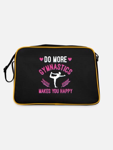 Gymnastik Training Fitness Gym - Retro Tasche - Schwarz/Gold - Hinten