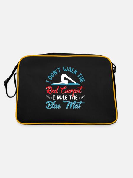 Gymnastik Training Fitness Gym - Retro Tasche - Schwarz/Gold - Hinten