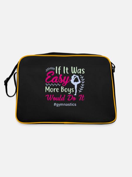 Gymnastik Training Fitness Gym - Retro Tasche - Schwarz/Gold - Hinten