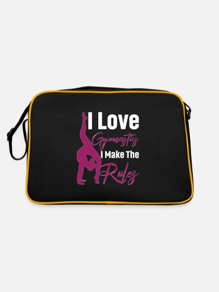 Gymnastik Training Fitness Gym - Retro Tasche - Schwarz/Gold - Hinten