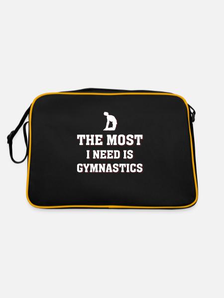 Gymnastik Training Fitness Gym - Retro Tasche - Schwarz/Gold - Hinten
